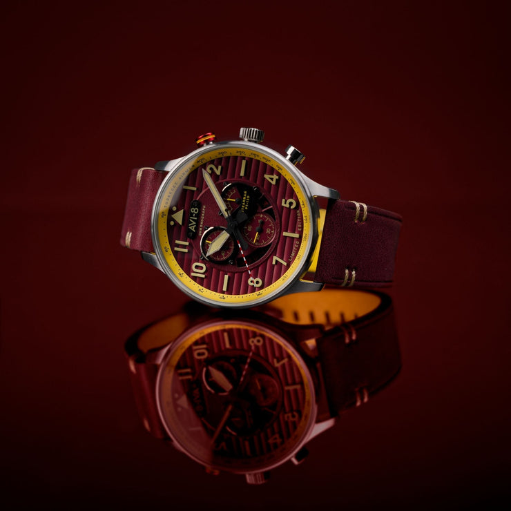 AVI - 8 Flyboy Spirit Of Tuskegee Chronograph Limited Edition Brown - Watches.com - AV - 4109 - 02