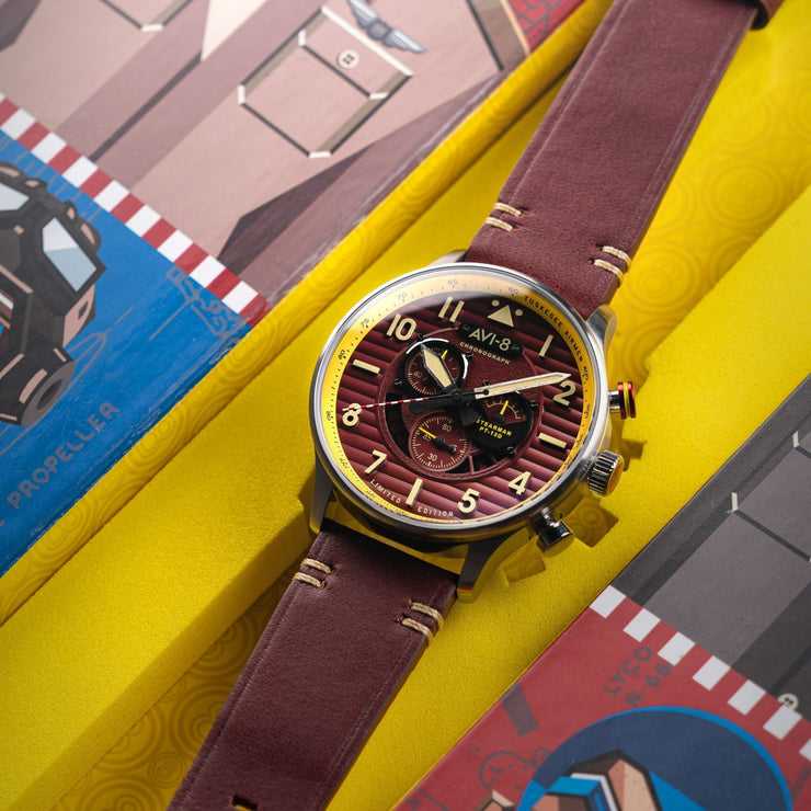 AVI - 8 Flyboy Spirit Of Tuskegee Chronograph Limited Edition Brown - Watches.com - AV - 4109 - 02