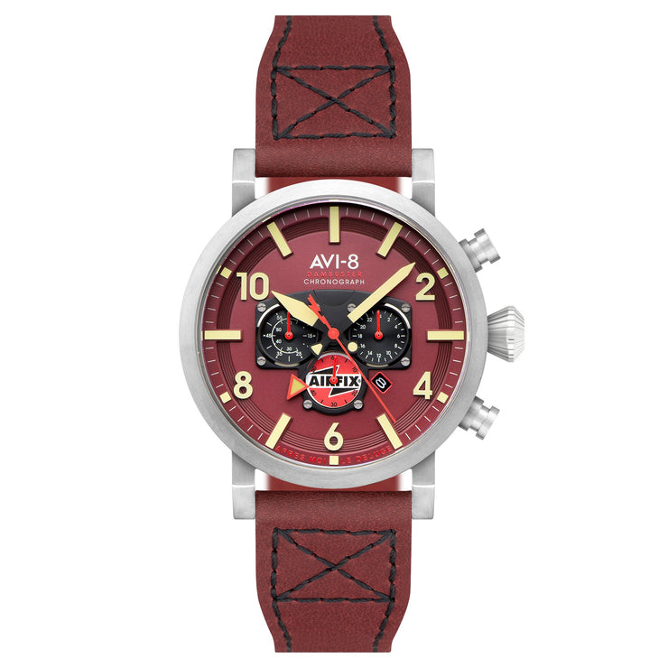 AVI - 8 Gibson Dual Time Chronograph Airfix Edition Hazard Red - Watches.com - AV - 4107 - 04