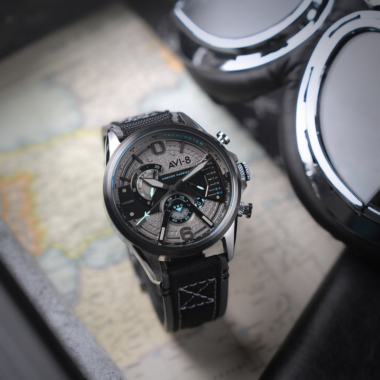 AVI - 8 Hawker Harrier Dual Retrograde Chronograph Smoke Grey - Watches.com - AV - 4056 - 08