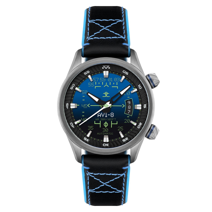 AVI - 8 Hawker Harrier HUD Automatic Gradient Blue - Watches.com - AV - 4117 - 01