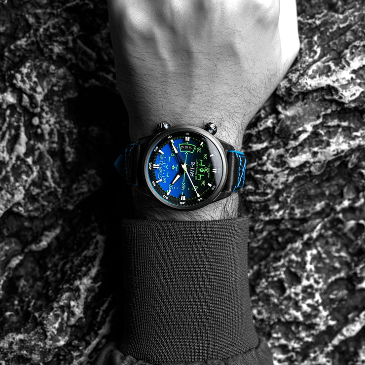 AVI - 8 Hawker Harrier HUD Automatic Gradient Blue - Watches.com - AV - 4117 - 01