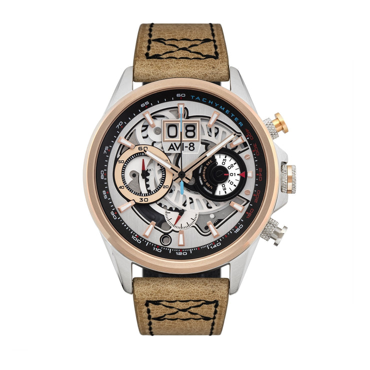 AVI - 8 Hawker Harrier Matador Chronograph Burnt Gold Brown - Watches.com - AV - 4065 - 02