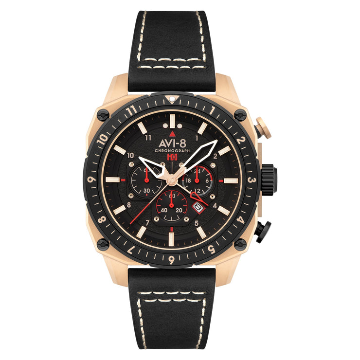 AVI - 8 Hawker Hunter Atlas Dual Time Chronograph Jet Black - Watches.com - AV - 4100 - 06