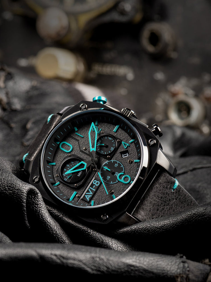 AVI - 8 Hawker Hunter Retrograde Chronograph Blue Diamond - Watches.com - AV - 4052 - 05