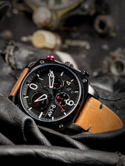 AVI - 8 Hawker Hunter Retrograde Chronograph Charcoal Ember Brown - Watches.com - AV - 4052 - 02