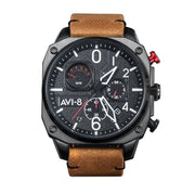 AVI - 8 Hawker Hunter Retrograde Chronograph Charcoal Ember Brown - Watches.com - AV - 4052 - 02