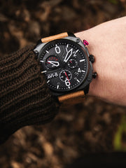 AVI - 8 Hawker Hunter Retrograde Chronograph Charcoal Ember Brown - Watches.com - AV - 4052 - 02