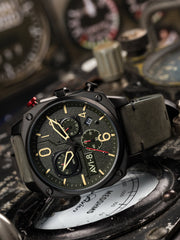 AVI - 8 Hawker Hunter Retrograde Chronograph Deep Green Black - Watches.com - AV - 4052 - 08