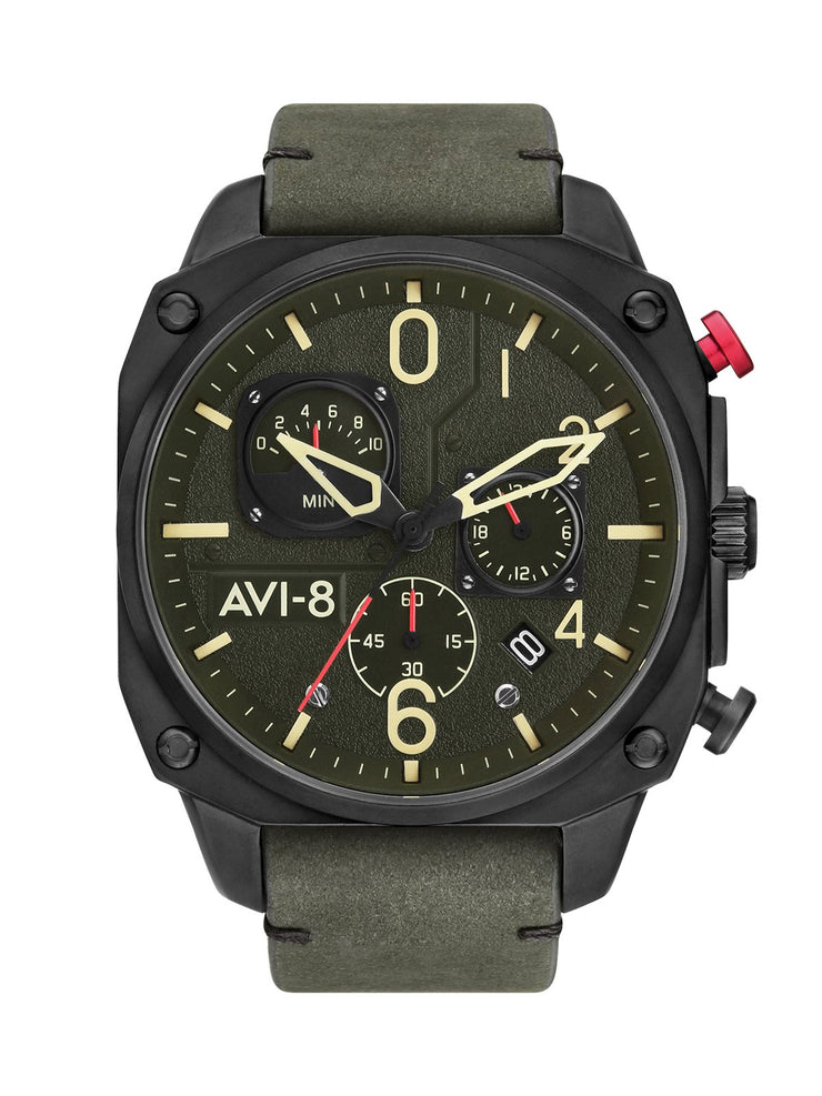 AVI - 8 Hawker Hunter Retrograde Chronograph Deep Green Black - Watches.com - AV - 4052 - 08