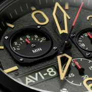 AVI - 8 Hawker Hunter Retrograde Chronograph Deep Green Black - Watches.com - AV - 4052 - 08