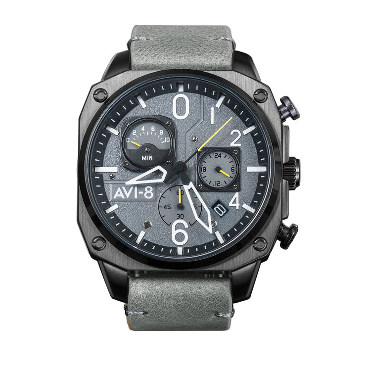 AVI - 8 Hawker Hunter Retrograde Chronograph Sea Gray - Watches.com - AV - 4052 - 03