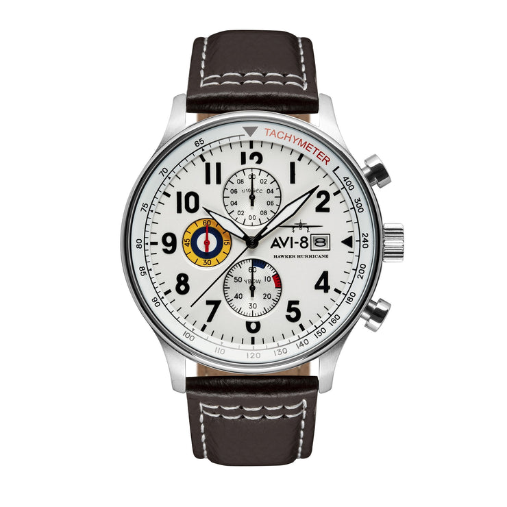 AVI - 8 Hawker Hurricane Classic Chronograph Classic White - Watches.com - AV - 4011 - 01