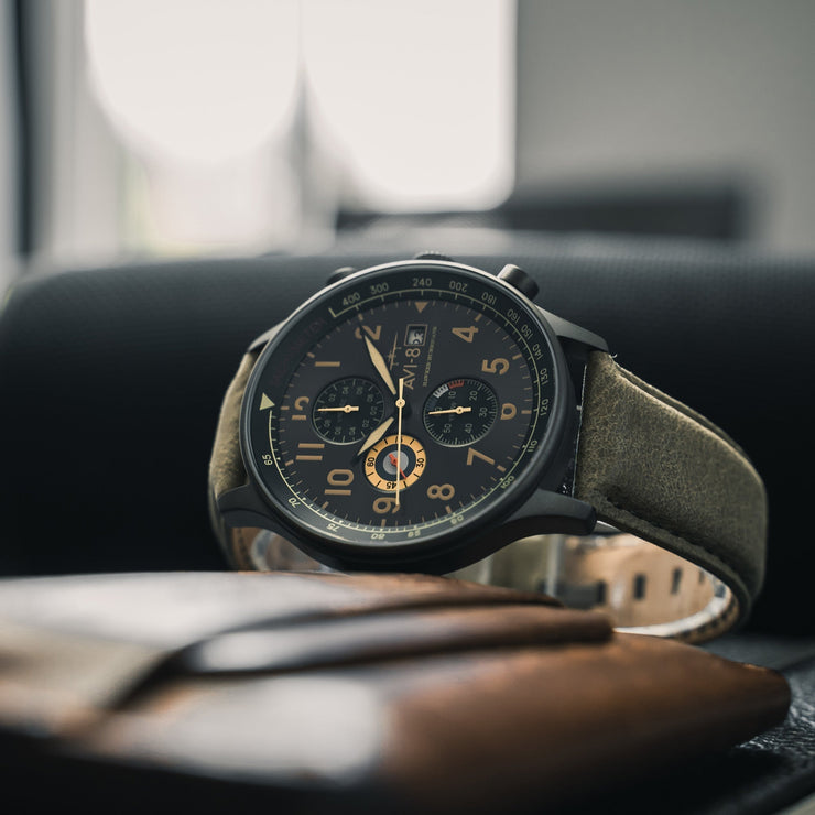 AVI - 8 Hawker Hurricane Classic Chronograph Dark Earth - Watches.com - AV - 4011 - 0E