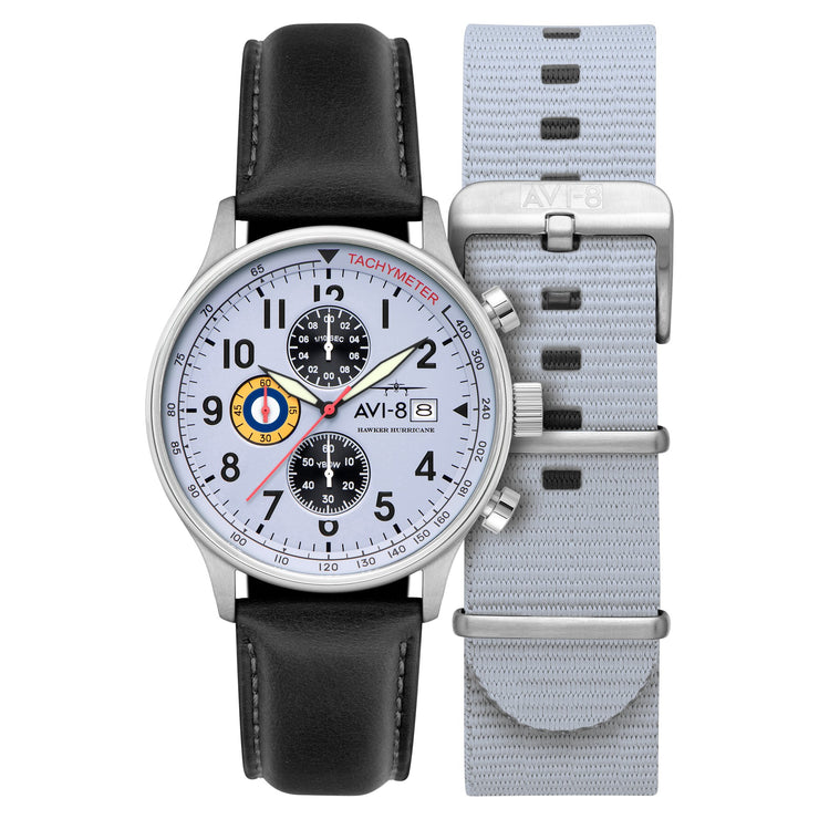 AVI - 8 Hawker Hurricane Classic Chronograph Faded Blue - Watches.com - AV - 4011 - 0V