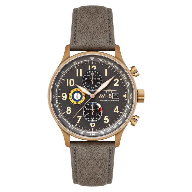 AVI - 8 Hawker Hurricane Classic Chronograph Fossil Grey - Watches.com - AV - 4011 - 0P