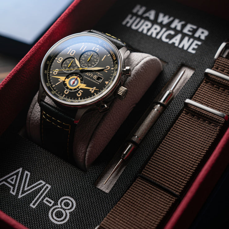 AVI - 8 Hawker Hurricane Classic Chronograph Lightning Orange - Watches.com - AV - 4011 - 0Z