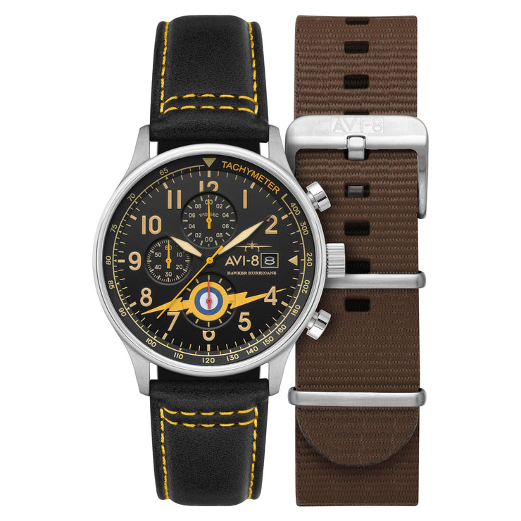 AVI - 8 Hawker Hurricane Classic Chronograph Lightning Orange - Watches.com - AV - 4011 - 0Z