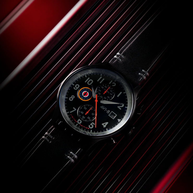 AVI - 8 Hawker Hurricane Classic Chronograph Night Reaper Limited Edition Void Black - Watches.com - AV - 4011 - 0T