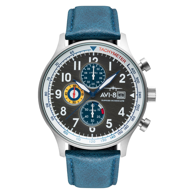 AVI - 8 Hawker Hurricane Classic Chronograph Pennant Blue - Watches.com - AV - 4011 - 0F