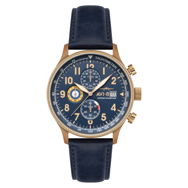 AVI - 8 Hawker Hurricane Classic Chronograph Regent Blue - Watches.com - AV - 4011 - 0Q