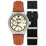 AVI - 8 Hawker Hurricane Mckellar Dual Time Brown Beige - Watches.com - AV - 4101 - 0C