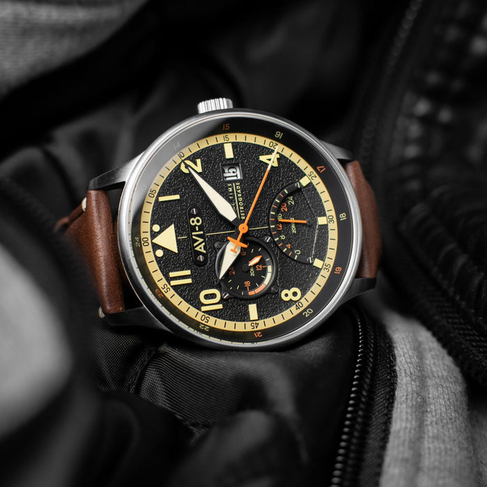 AVI-8 Hawker Hurricane Mckellar Dual Time Metropolis Black angled shot picture