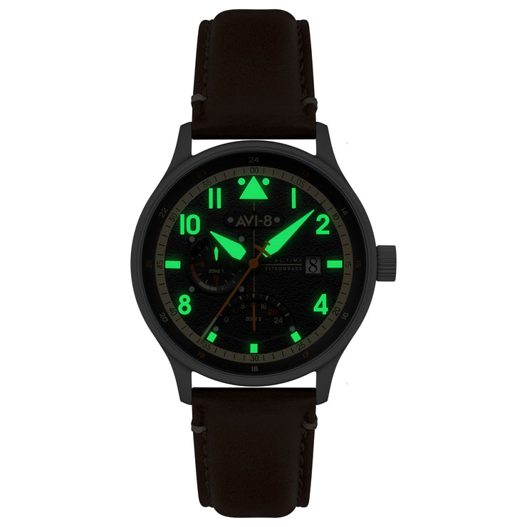 AVI - 8 Hawker Hurricane Mckellar Dual Time Metropolis Black - Watches.com - AV - 4101 - 0B