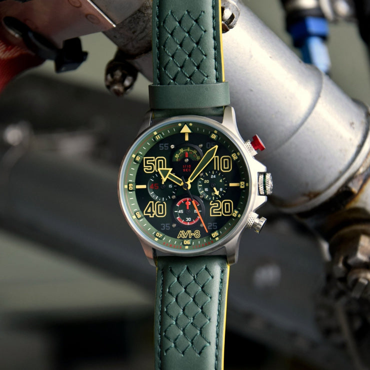 AVI - 8 Hawker Typhoon RB396 Sheila Chrono Goch Green Limited Edition - Watches.com - AV - 4093 - 08