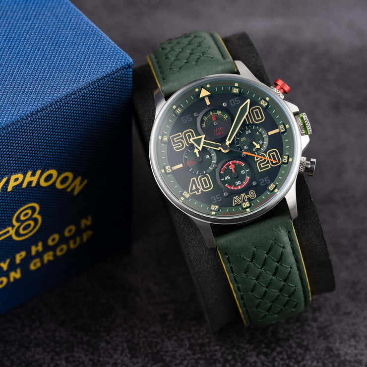 AVI - 8 Hawker Typhoon RB396 Sheila Chrono Goch Green Limited Edition - Watches.com - AV - 4093 - 08