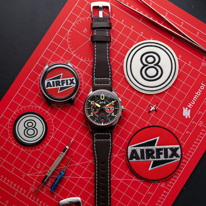 AVI-8 Lock Chronograph Airfix Edition Raven Black angled shot picture