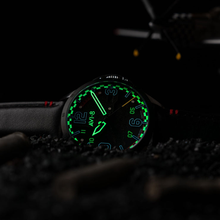 AVI - 8 P - 51 Mustang Twilight Tear Automatic Limited Edition Twilight Black - Watches.com - AV - 4111 - 01