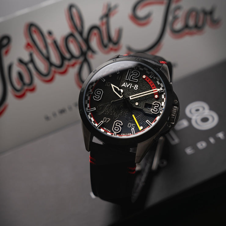 AVI - 8 P - 51 Mustang Twilight Tear Automatic Limited Edition Twilight Black - Watches.com - AV - 4111 - 01