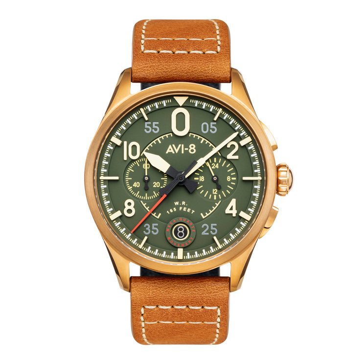 AVI - 8 Spitfire Lock Chronograph Bronze Green - Watches.com - AV - 4089 - 02