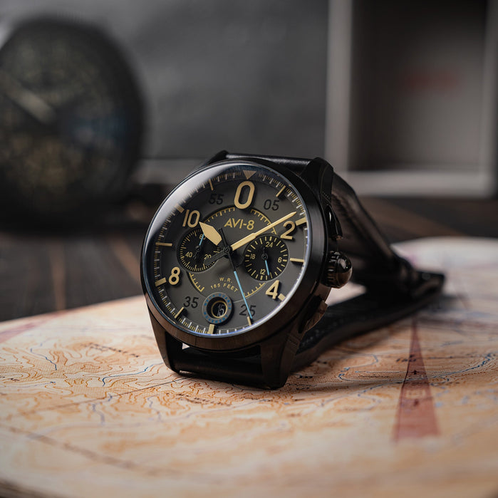 AVI-8 Spitfire Lock Chronograph Heavy Grey angled shot picture