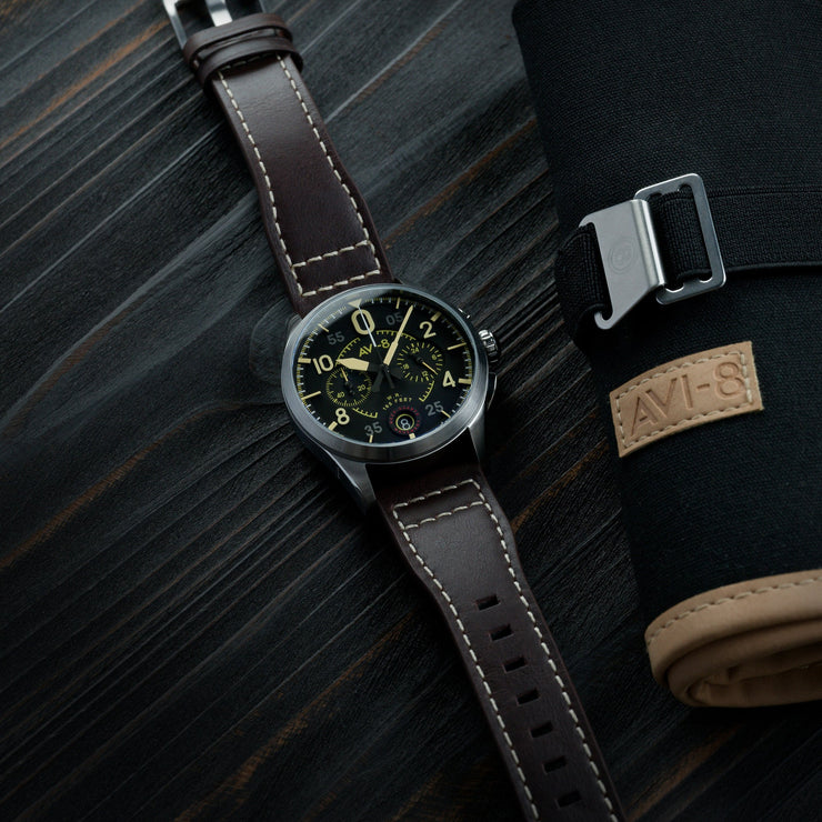 AVI - 8 Spitfire Lock Chronograph Midnight Oak - Watches.com - AV - 4089 - 01