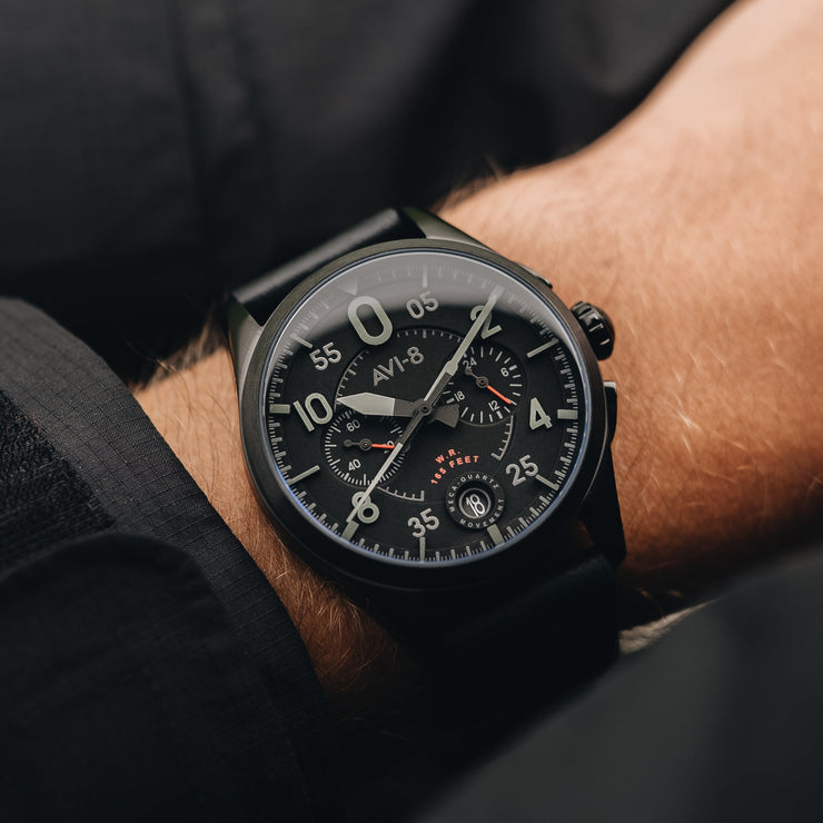 AVI - 8 Spitfire Lock Chronograph Slate Black - Watches.com - AV - 4089 - 03