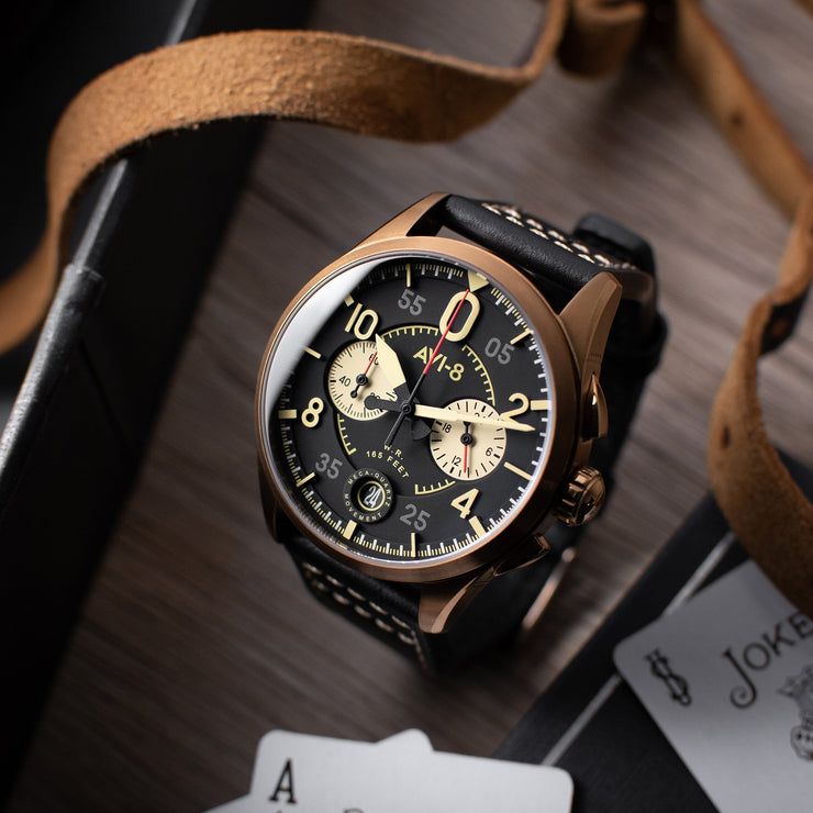 AVI - 8 Spitfire Lock Chronograph Void Black - Watches.com - AV - 4089 - 07