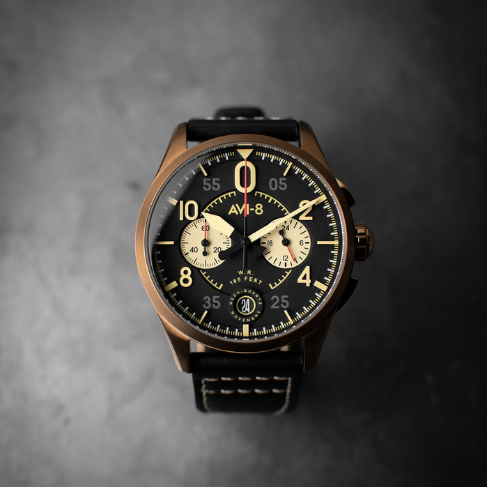 AVI-8 Spitfire Lock Chronograph Void Black angled shot picture