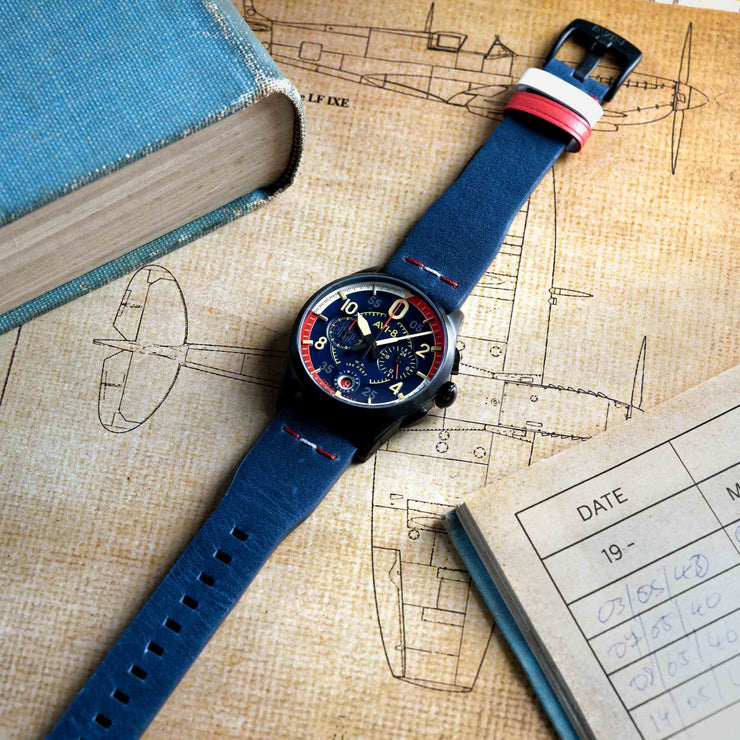 AVI - 8 Spitfire P8331 Laguna Chrono Sumatra Blue Limited Edition - Watches.com - AV - 4105 - 01