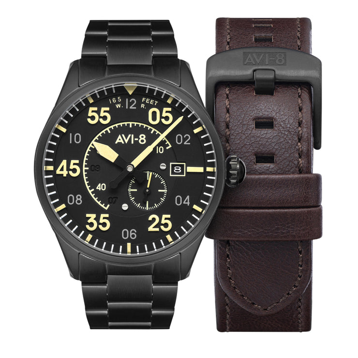 AVI - 8 Spitfire Type 300 Automatic Midnight Chrome - Watches.com - AV - 4073 - 33