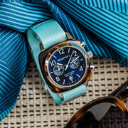 Briston Clubmaster Classic Chrono Summer Vibes Blue - Watches.com - 24140.SA.T.15.NBT