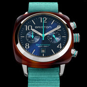 Briston Clubmaster Classic Chrono Summer Vibes Blue - Watches.com - 24140.SA.T.15.NBT