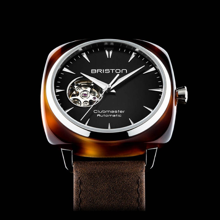 Briston Clubmaster Iconic Open HMS Automatic Black - Watches.com - 18740.SA.TI.1.LVC