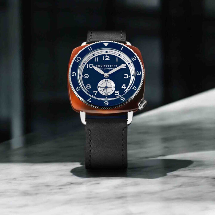 Briston Clubmaster Legend Automatic Small Second Acetate Navy Blue angled shot picture