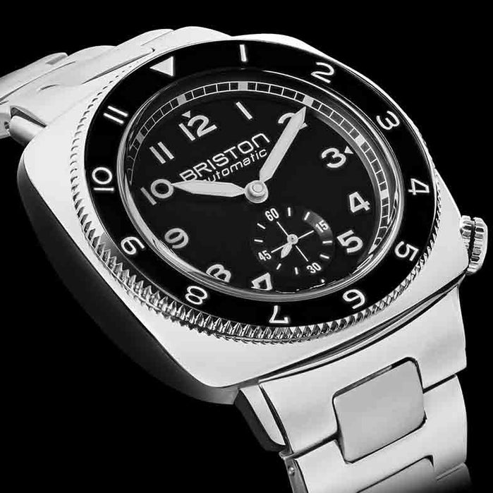 Briston Clubmaster Legend Automatic Small Second Black SS angled shot picture