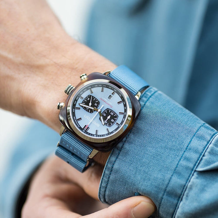 Briston Clubmaster Sport Chrono Ice Blue angled shot picture