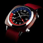 Briston Clubmaster Traveler Swiss Automatic GMT Red Limited Edition - Watches.com - 19842.SA.T.P.NR