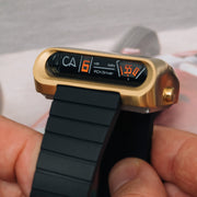 CA PCH Driver Jump Hour Brushed Gold Black - Watches.com - PCH - 5539 - 03R