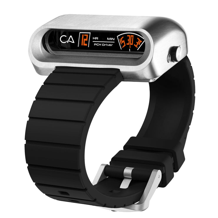 CA PCH Driver Jump Hour Brushed Silver Black - Watches.com - PCH - 1139 - 03R